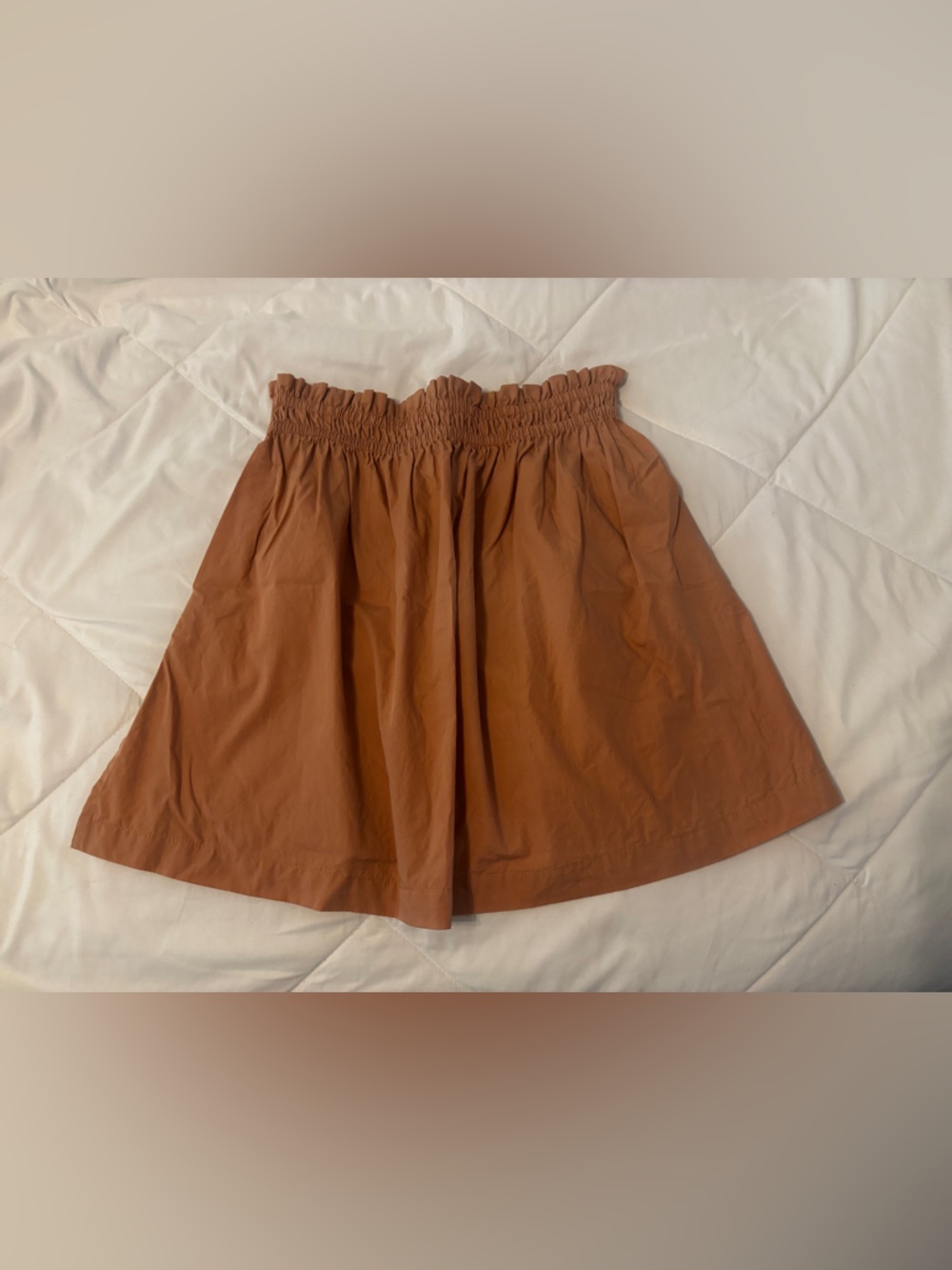 Free People, apricot undertone khaki  A-Line Smocked Waist Skirt, XS